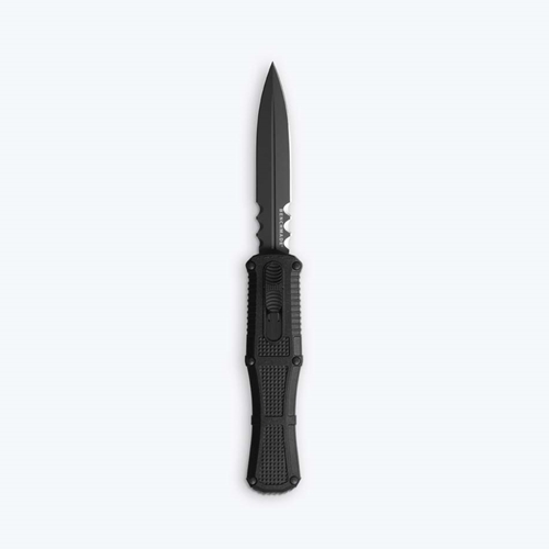 Benchmade 3370SGY Claymore OTF SERRATED Automatic 3.89" CPM-D2 Black Grivory Handles Knife - 3370SGY