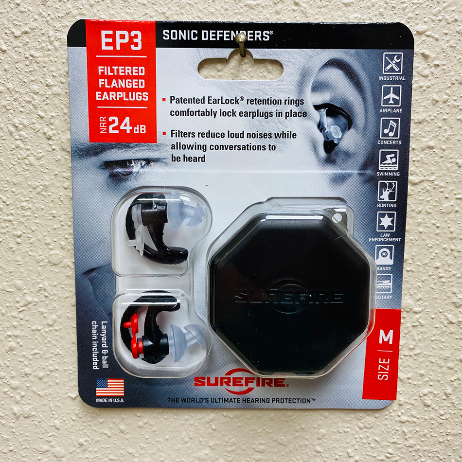 SureFire Ep3 Sonic Defender Small Black Earplugs 24db Ep3bkspr for sale online 