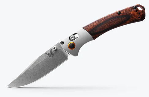 Benchmade 15085-2 Mini Crooked River Folding Knife 3.4" S30V Satin Plain Blade, Dymondwood Handles with Aluminum Bolsters