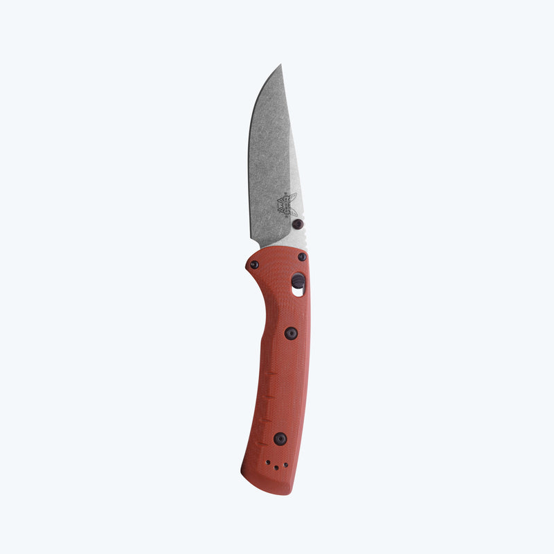 Load image into Gallery viewer, Benchmade 15090-1 Slipridge 3.5" Magna Cut Clip Point Blade, Rust Orange G10 Handle Knife
