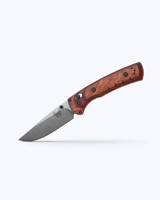 Benchmade 15090 Slipridge 3.5" Magna Cut Clip Point Blade, Stabilized Wood Handle Knife