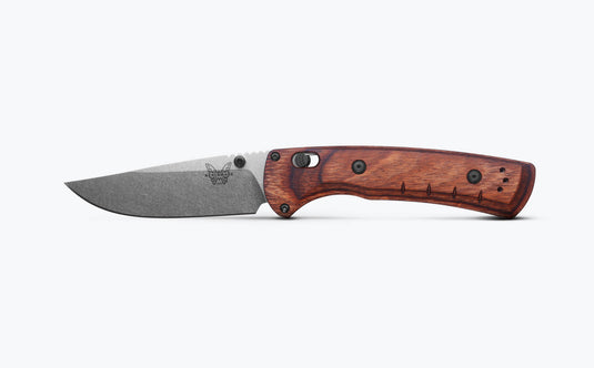 Benchmade 15090 Slipridge 3.5" Magna Cut Clip Point Blade, Stabilized Wood Handle Knife