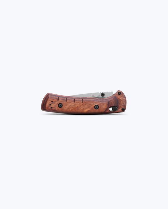 Benchmade 15090 Slipridge 3.5" Magna Cut Clip Point Blade, Stabilized Wood Handle Knife