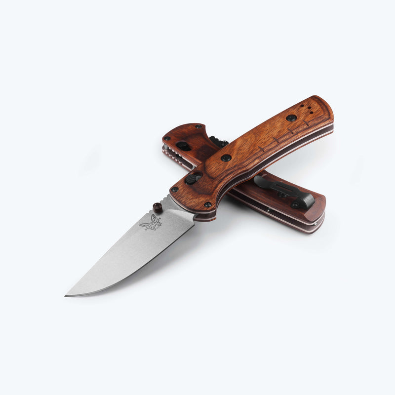 Load image into Gallery viewer, Benchmade 15090 Slipridge 3.5" Magna Cut Clip Point Blade, Stabilized Wood Handle Knife
