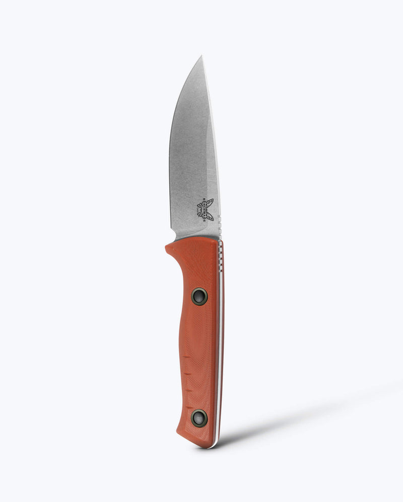 Load image into Gallery viewer, Benchmade 15650-01 Slipridge FIXED 3.7" Magnacut Drop Point Blade, Rust Orange G10 Handles, Knife
