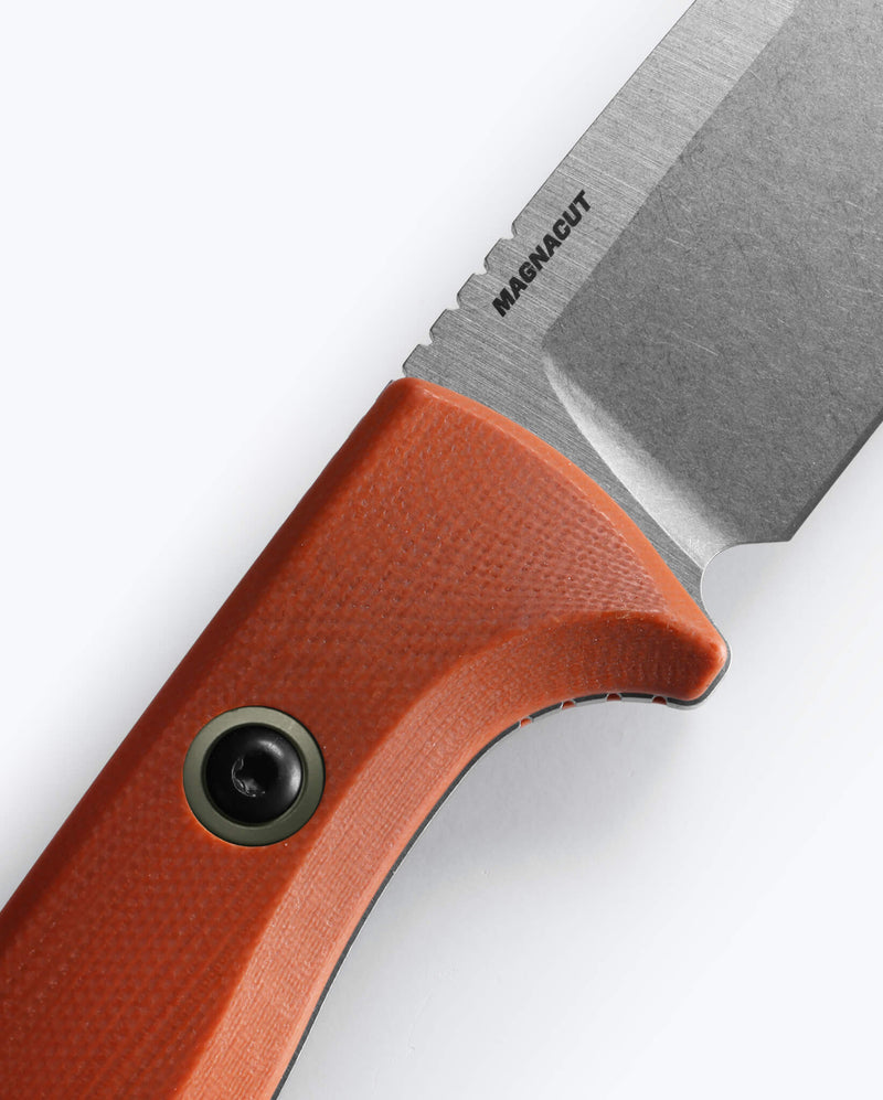 Load image into Gallery viewer, Benchmade 15650-01 Slipridge FIXED 3.7" Magnacut Drop Point Blade, Rust Orange G10 Handles, Knife
