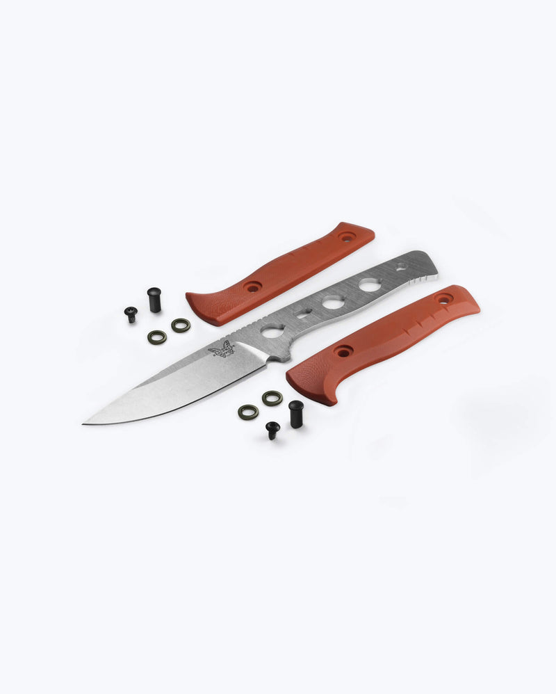 Load image into Gallery viewer, Benchmade 15650-01 Slipridge FIXED 3.7" Magnacut Drop Point Blade, Rust Orange G10 Handles, Knife
