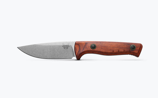 Benchmade 15650 Slipridge FIXED 3.7" Magnacut Drop Point Blade, Stabilized Wood Handles, Knife