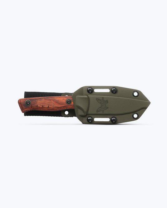 Benchmade 15650 Slipridge FIXED 3.7" Magnacut Drop Point Blade, Stabilized Wood Handles, Knife