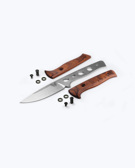 Benchmade 15650 Slipridge FIXED 3.7" Magnacut Drop Point Blade, Stabilized Wood Handles, Knife