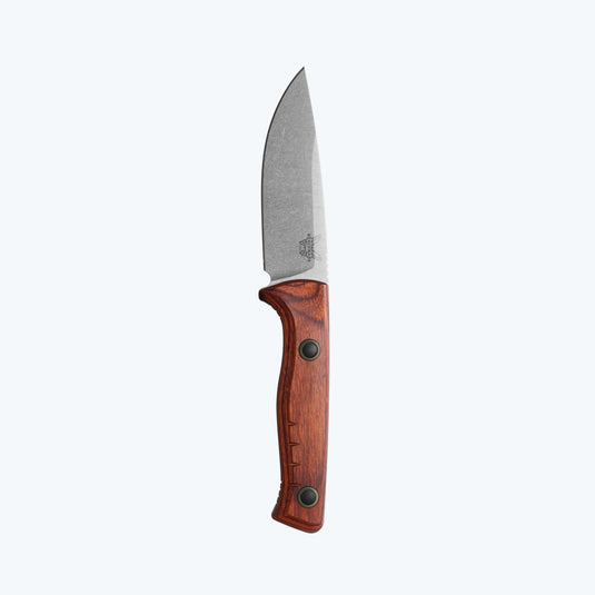 Benchmade 15650 Slipridge FIXED 3.7" Magnacut Drop Point Blade, Stabilized Wood Handles, Knife