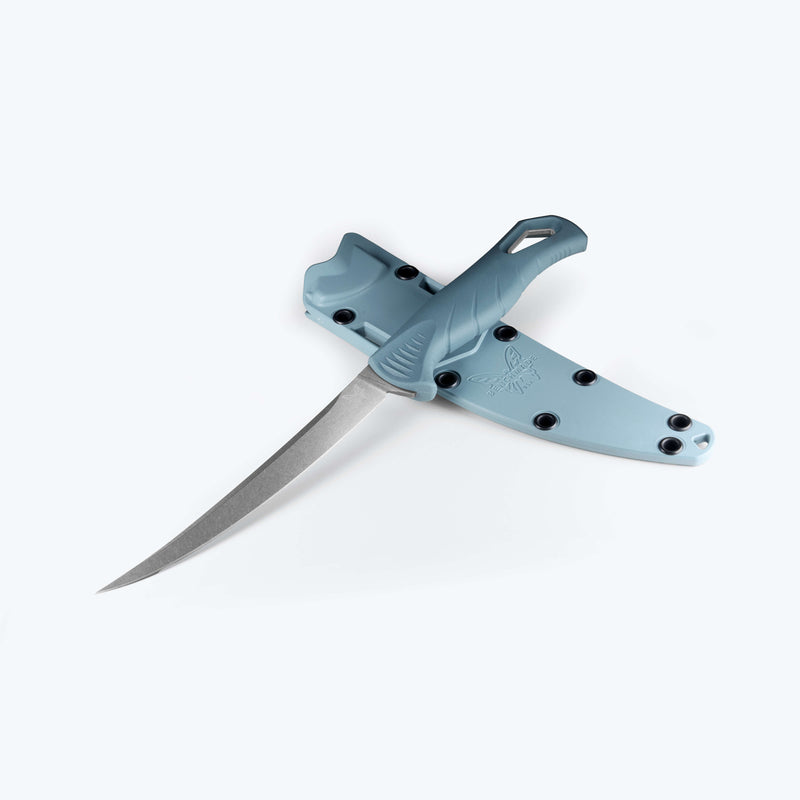 Load image into Gallery viewer, Benchmade 18030 Fishcrafter 5" Trailing Point Depth Blue Santoprene Knife

