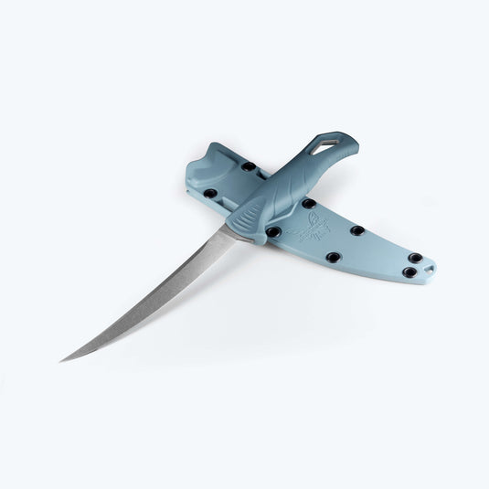 Benchmade 18030 Fishcrafter 5" Trailing Point Depth Blue Santoprene Knife