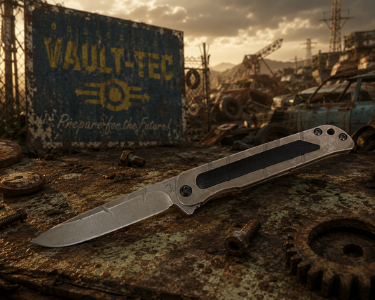 Medford T-Bone Fallout Series, Original Series BRONZE Handles, S45VN Drop Point Blade, PVD Clip, Knife Serial# 308-123