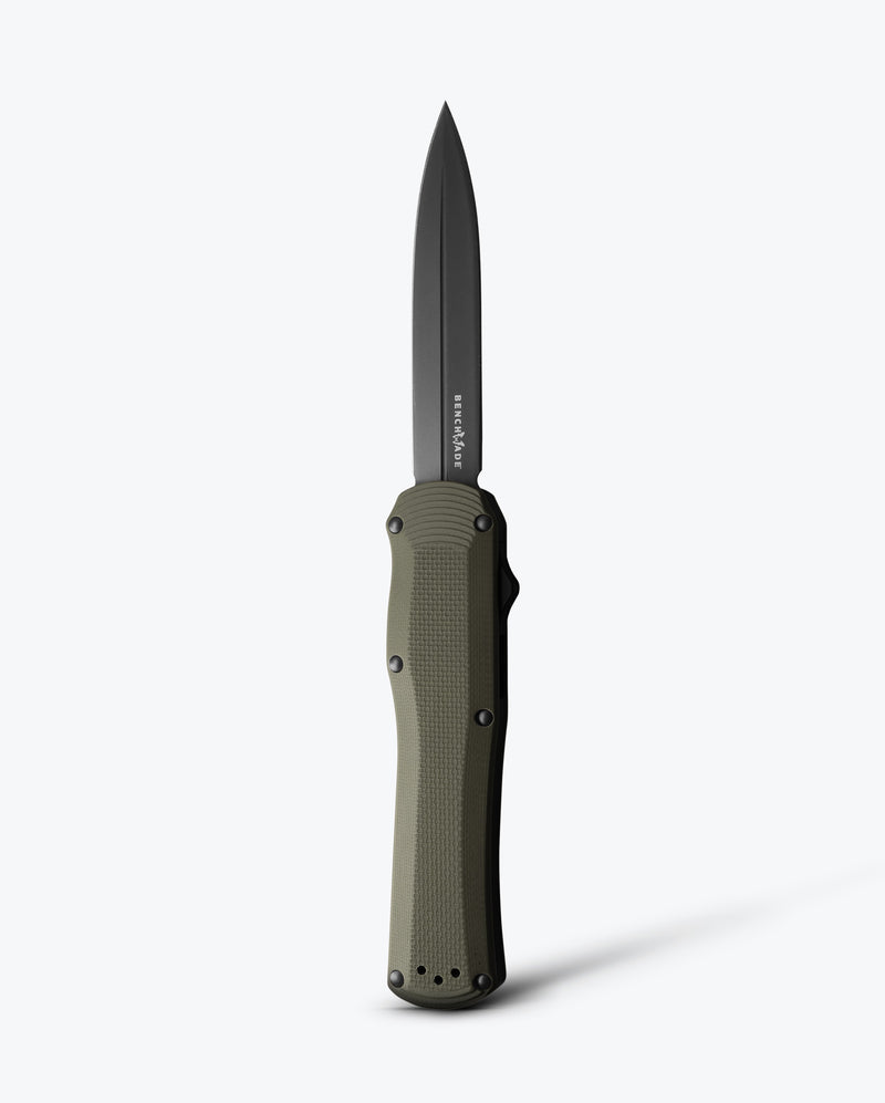 Load image into Gallery viewer, Benchmade 3400BK-1 Autocrat AUTO OTF 3.71" Black DLC Coated Finish Olive Drab Double Edge Dagger Knife
