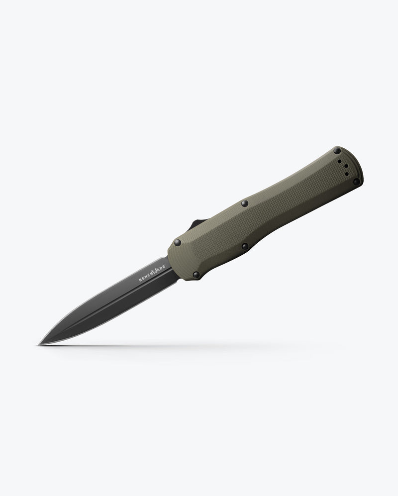 Load image into Gallery viewer, Benchmade 3400BK-1 Autocrat AUTO OTF 3.71" Black DLC Coated Finish Olive Drab Double Edge Dagger Knife
