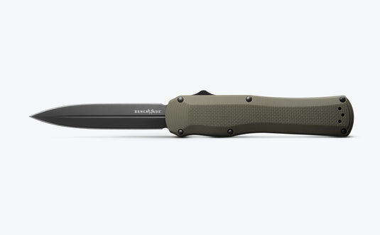 Benchmade 3400BK-1 Autocrat AUTO OTF 3.71" Black DLC Coated Finish Olive Drab Double Edge Dagger Knife