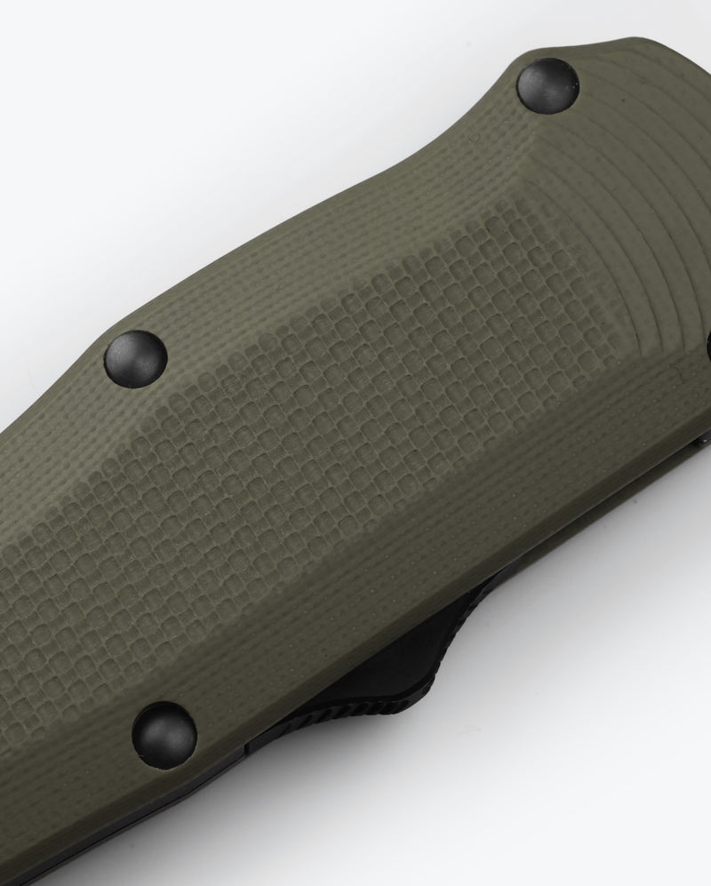 Load image into Gallery viewer, Benchmade 3400BK-1 Autocrat AUTO OTF 3.71" Black DLC Coated Finish Olive Drab Double Edge Dagger Knife

