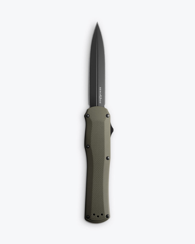 Load image into Gallery viewer, Benchmade 3400BK-1 Autocrat AUTO OTF 3.71" Black DLC Coated Finish Olive Drab Double Edge Dagger Knife
