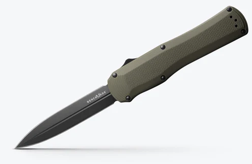 Load image into Gallery viewer, Benchmade 3400BK-1 Autocrat AUTO OTF 3.71" Black DLC Coated Finish Olive Drab Double Edge Dagger Knife
