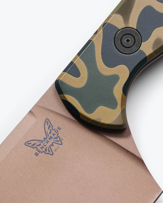 Benchmade 4010FE-2601 Father's Day Limited Station Knife, Cerakote Camo Pattern Handles, Boltaron Shealth with Clip