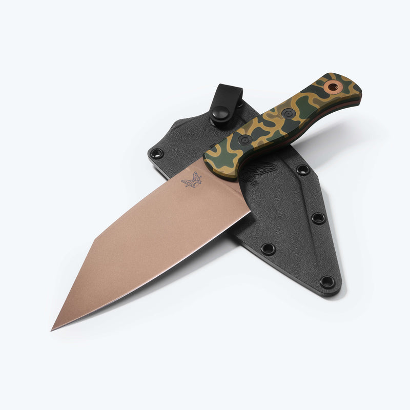 Load image into Gallery viewer, Benchmade 4010FE-2601 Father's Day Limited Station Knife, Cerakote Camo Pattern Handles, Boltaron Shealth with Clip
