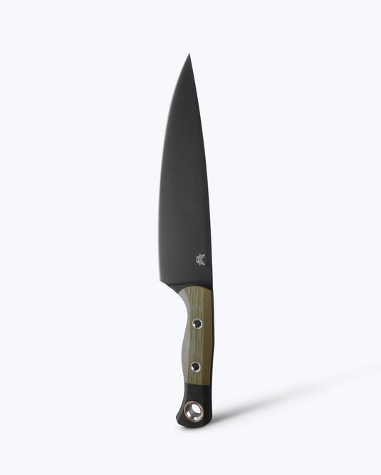 Benchmade 4025BK-02 8" DLC CPM-154 Blade OD Green G-10 Black G-10 Bolster Chef Knife