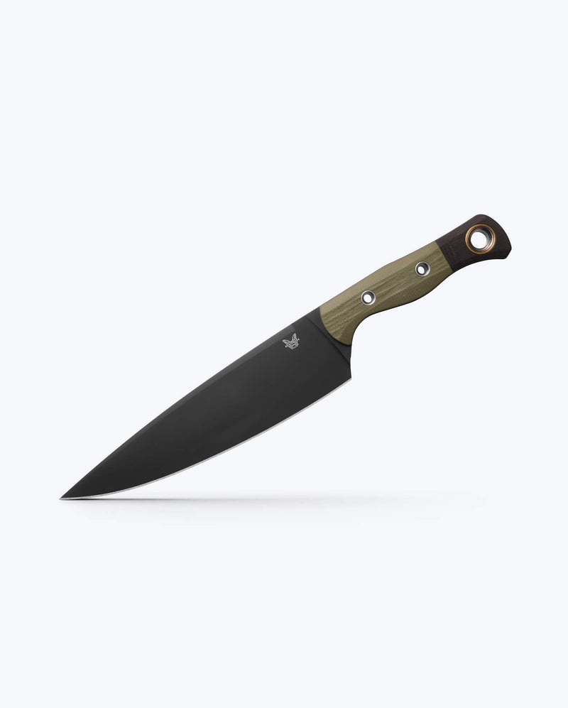 Load image into Gallery viewer, Benchmade 4025BK-02 8" DLC CPM-154 Blade OD Green G-10 Black G-10 Bolster Chef Knife
