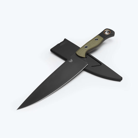 Benchmade 4025BK-02 8" DLC CPM-154 Blade OD Green G-10 Black G-10 Bolster Chef Knife