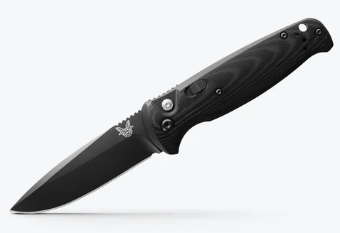 Benchmade 4300BK CLA AUTO Folding Knife 3.4" Black Plain Blade, Black G10 Handles