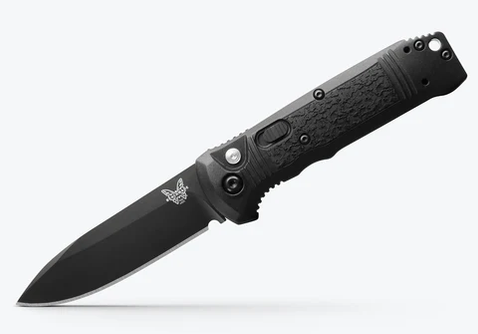 Benchmade 4400BK Casbah AUTO 3.4" Black S30V Drop Point Blade, Black Textured Grivory Handles