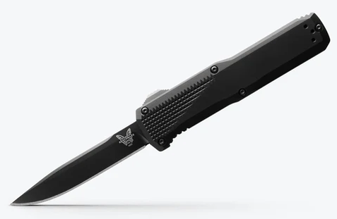 Benchmade 4600DLC Phaeton AUTO OTF 3.45" Black S30V Drop Point Blade, Black Aluminum Handles