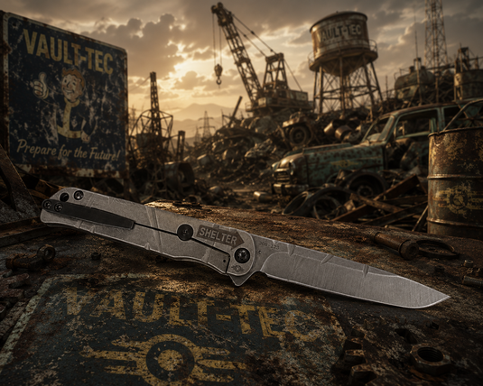 Medford T-Bone Fallout Series, Original Series BRONZE Handles, S45VN Drop Point Blade, PVD Clip, Knife Serial# 308-123