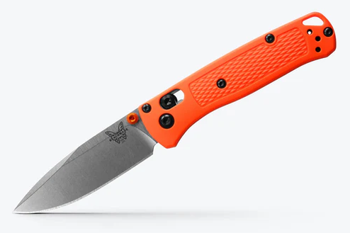 Benchmade 533 Mini Bugout AXIS Folding Knife 2.82" S30V Satin Plain Blade Orange Grivory Handle