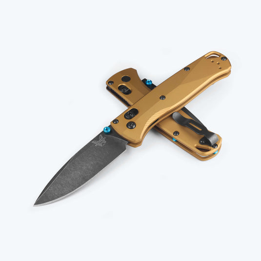 Benchmade 535BK-07 Bugout Burnt Brass Aluminum DLC Battlewash M390 Blade Knife