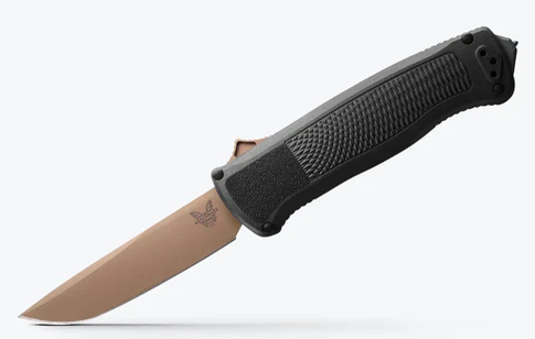 Benchmade 5370FE Shootout Black Grivory Handles, 3.5" Flat Earth Blade, Automatic OTF Knife