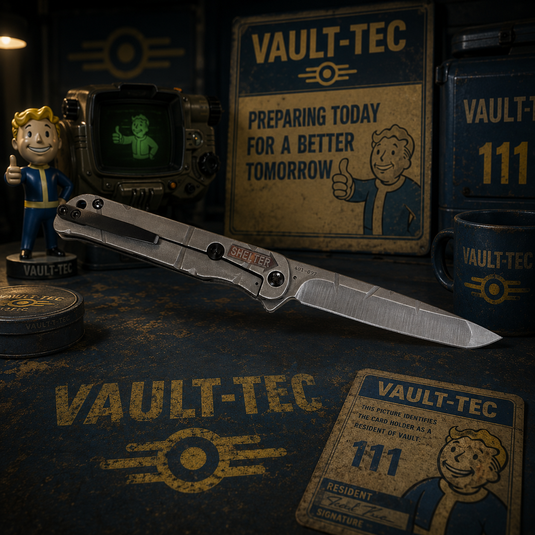 Medford T-Bone Fallout Series, Original Series Handles, S45VN Tanto Blade, PVD Clip, Knife Serial