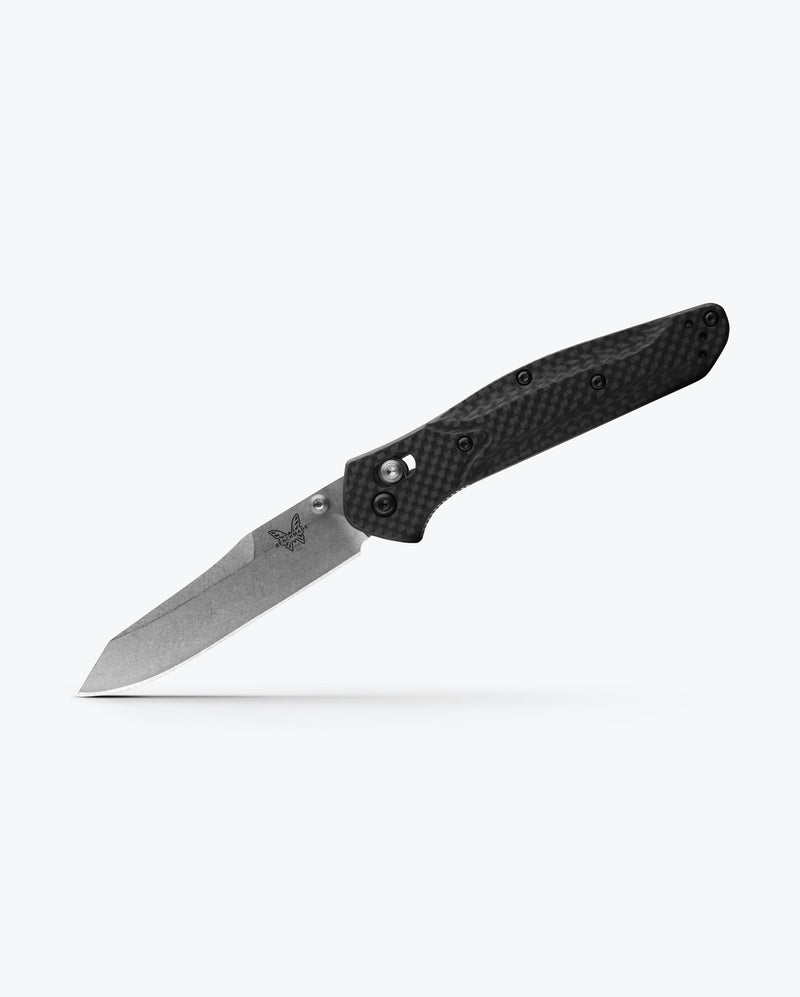 Load image into Gallery viewer, Benchmade 940-1 Osborne Folding Knife 3.4" S90V Stonewash Plain Blade, Carbon Fiber Handles
