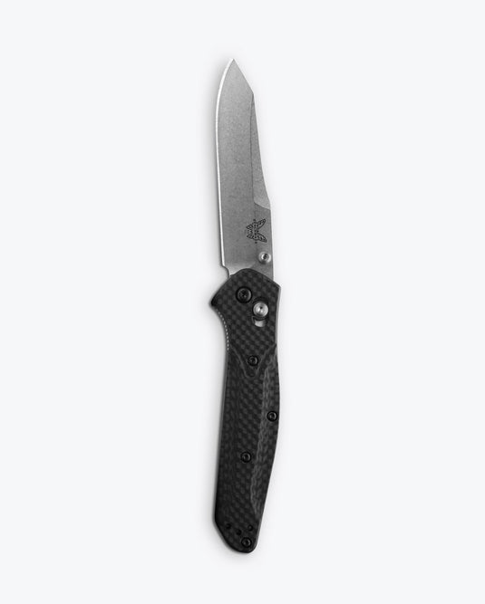 Benchmade 940-1 Osborne Folding Knife 3.4" S90V Stonewash Plain Blade, Carbon Fiber Handles
