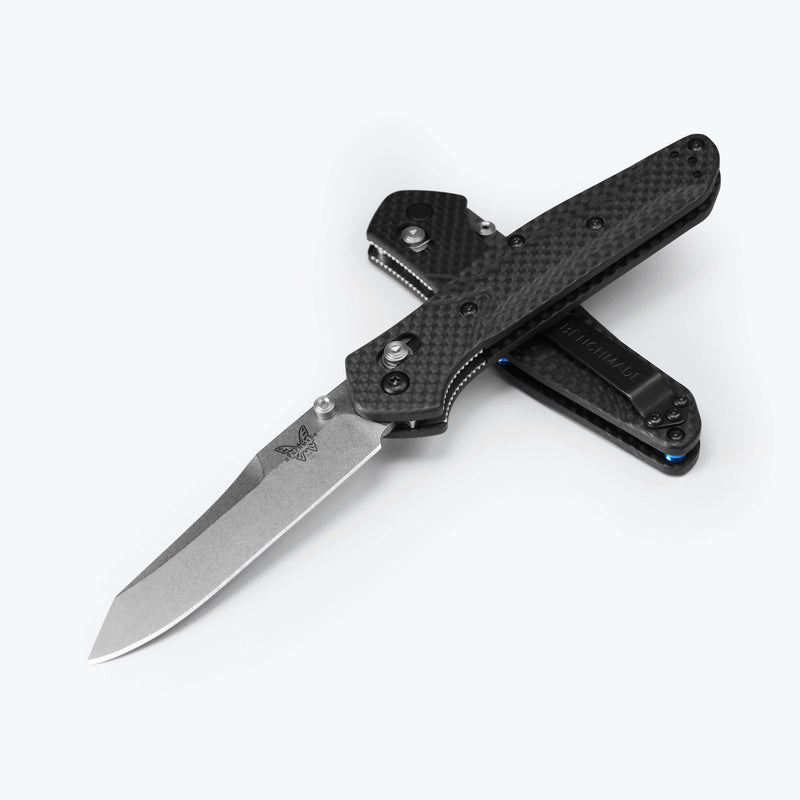 Load image into Gallery viewer, Benchmade 940-1 Osborne Folding Knife 3.4" S90V Stonewash Plain Blade, Carbon Fiber Handles
