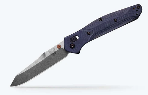Benchmade 940-04 Osborne Blue Denim Micarta Reverse Tanto M390 Satin Blade Knife