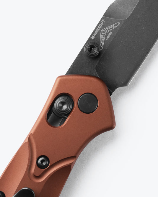 Benchmade 940BK-03 Osborne 3.4" CPM-Magnacut DLC Battlewash Finish Blade Burnt Copper Aluminum Handles Knife