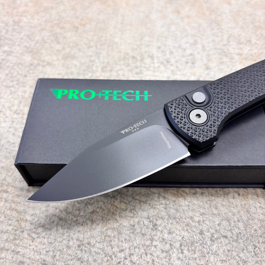Protech RCS1106 Ramon Chavez Designed Scapegoat Compact Auto, Carbine Textured Black AL Handles Knife