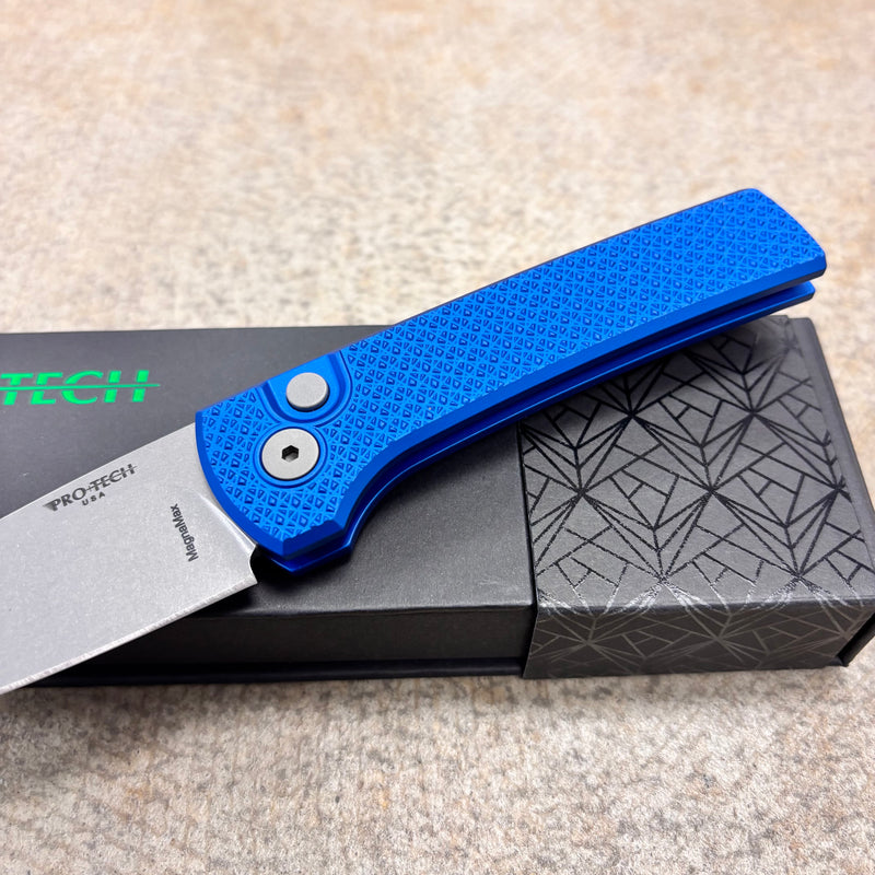 Load image into Gallery viewer, Protech RCS1105-BLUE Ramon Chavez Designed Scapegoat Compact Auto, Carbine Textured Blue AL Handles Knife
