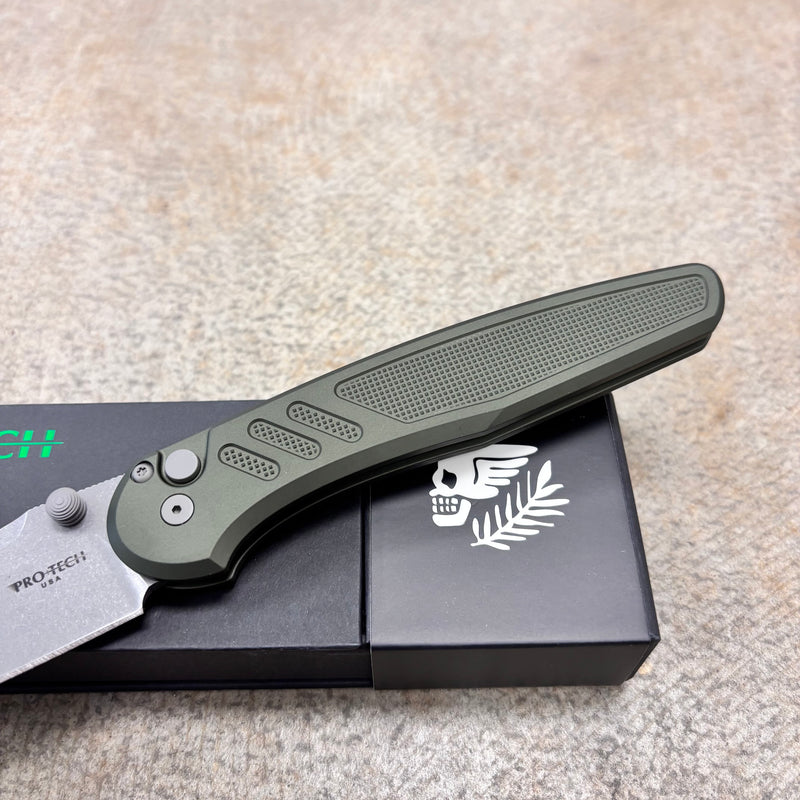 Load image into Gallery viewer, Protech PN1101-Green Peace Neighbor Avalon, Knurled Green AL Handles, Stonewash Magnacut Blade, Knife
