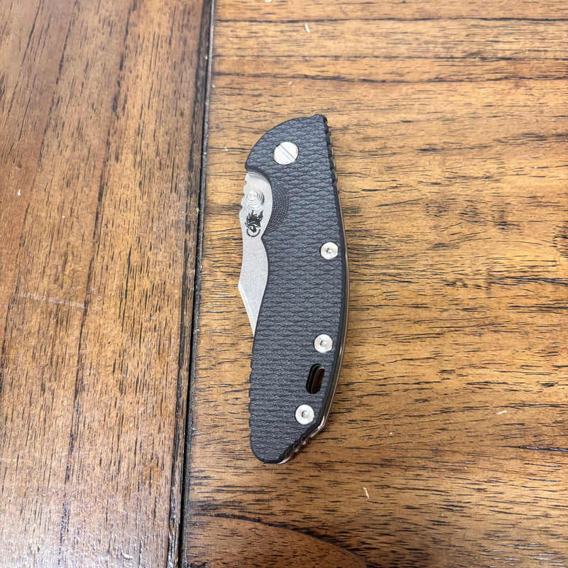 Load image into Gallery viewer, Rick Hinderer XM-18 3.5" Magnacut Bowie, NON-Flipper, Tri-Way, Stonewash Blade, Bead Blasted Bronze Handle, Black G10 Knife
