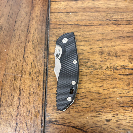 Rick Hinderer XM-18 3.5" Magnacut Bowie, NON-Flipper, Tri-Way, Stonewash Blade, Bead Blasted Green Handle, Black G10 Knife