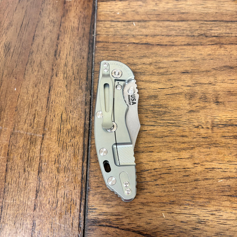 Load image into Gallery viewer, Rick Hinderer XM-18 3.5" Magnacut Bowie, NON-Flipper, Tri-Way, Stonewash Blade, Bead Blasted Green Handle, Black G10 Knife
