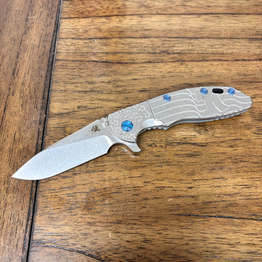 Rick Hinderer XM-18 3.5" Spanto America 250th Anniversary Smooth Titanium Handles Knife
