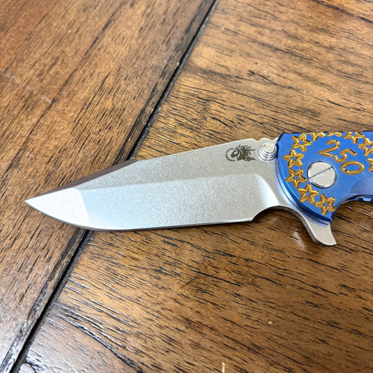 Rick Hinderer XM-18 3.5" Harpoon Spanto America 250th Anniversary Smooth Titanium Handles Knife